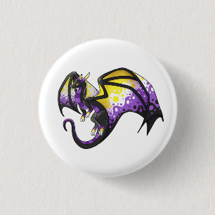 Nonbinary Pride Dragon Button