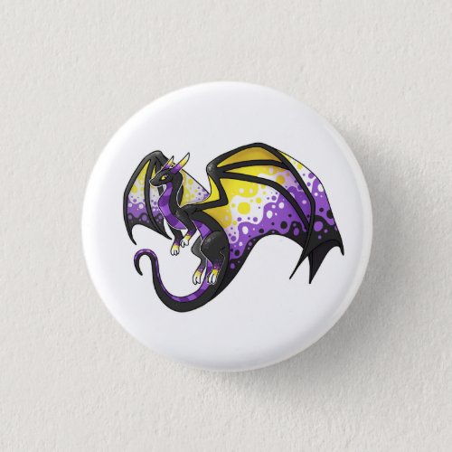 Nonbinary Pride Dragon Button