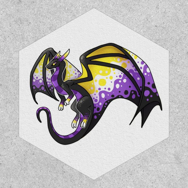 Nonbinary Pride Dragon Patch (Front)