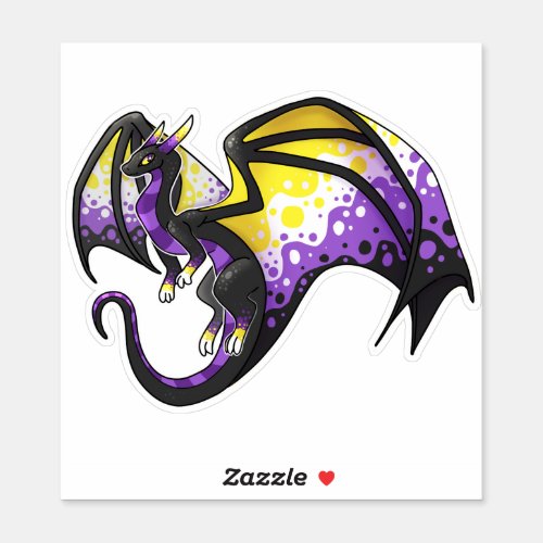 Nonbinary Pride Dragon Sticker