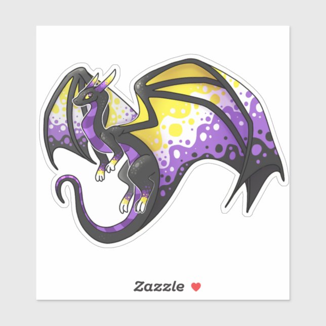 Nonbinary Pride Dragon Sticker (Sheet)
