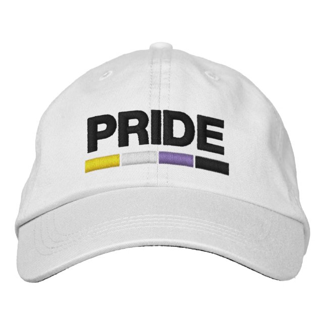 Nonbinary Pride Embroidered Baseball Cap (Front)