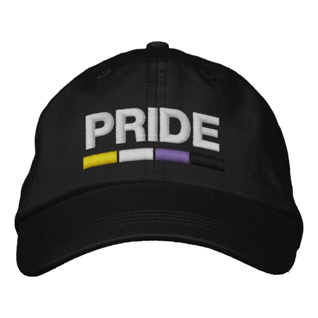 Nonbinary Pride Embroidered Baseball Cap (Front)