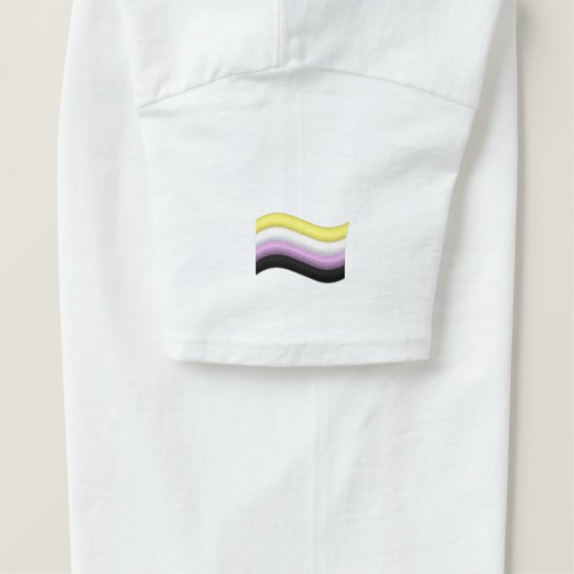 Nonbinary Pride Embroidered T-Shirt (Design Right)