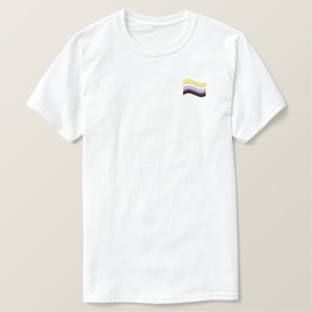 Nonbinary Pride Embroidered T-Shirt (Design Front)