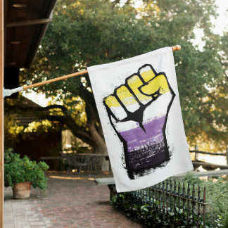 Nonbinary Pride Fist House Flag