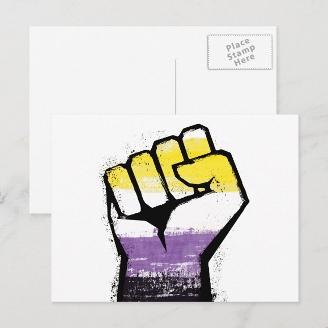 Nonbinary Pride Fist Postcard (Front/Back)