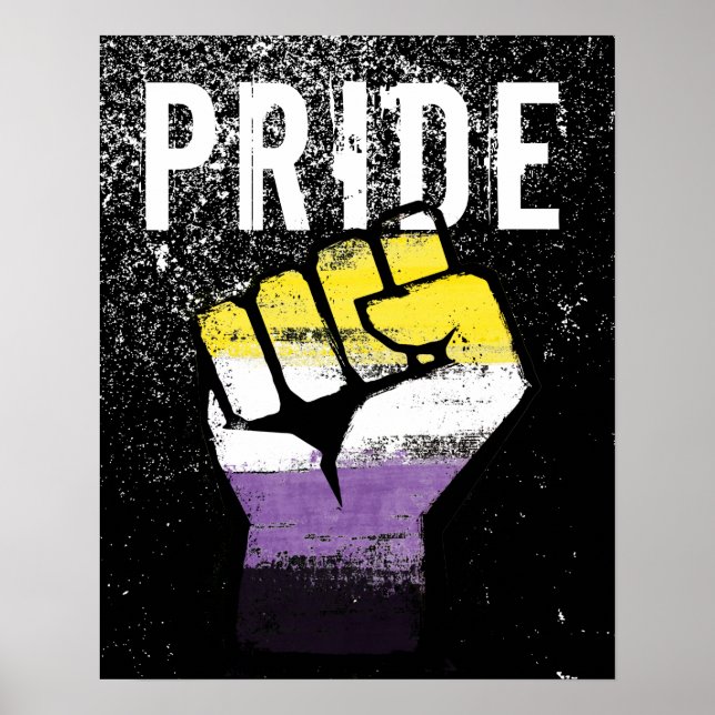 Nonbinary Pride Fist Poster (Front)