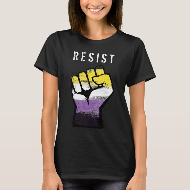 Nonbinary Pride Fist T-Shirt (Front)