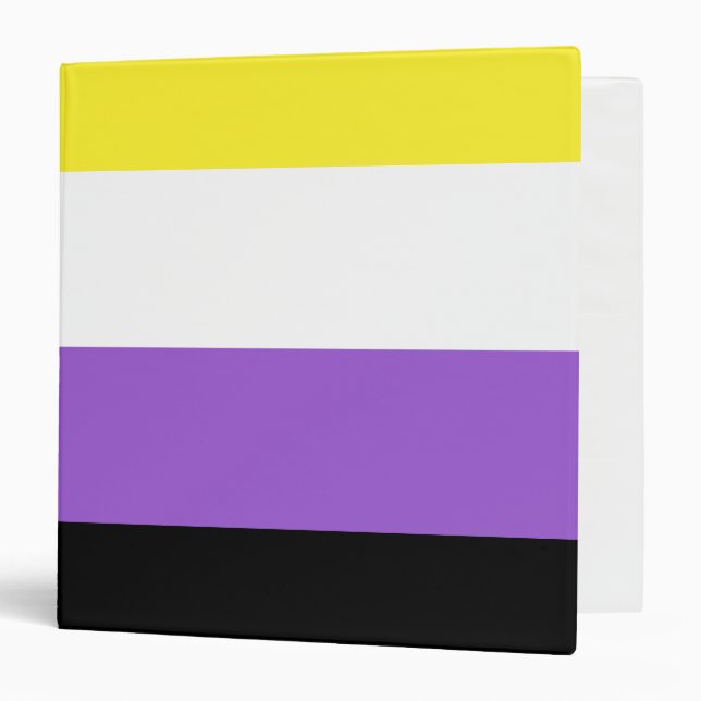 Nonbinary Pride Flag 3 Ring Binder (Front/Inside)
