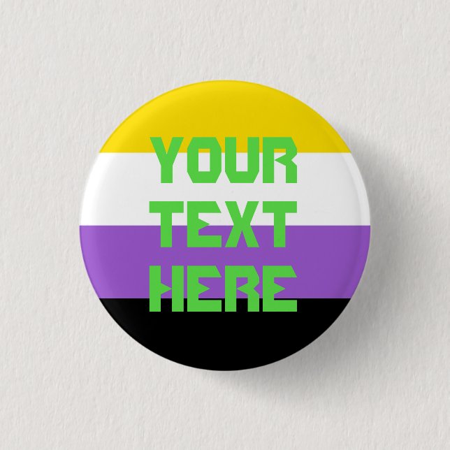Nonbinary pride flag button (Front)