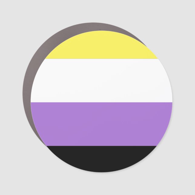 Nonbinary Pride Flag Car Magnet (Front)