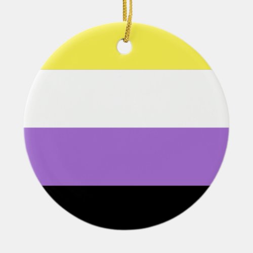 Nonbinary Pride Flag Ceramic Ornament