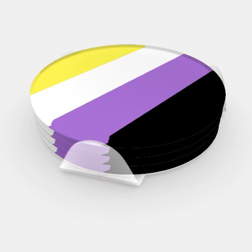 Nonbinary Pride Flag Coaster Set