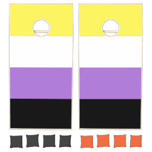 Nonbinary Pride Flag Cornhole Set