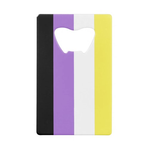 Nonbinary Pride Flag Credit Card Bottle Opener