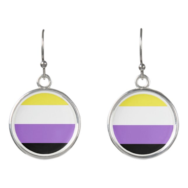 Nonbinary Pride Flag Earrings (Front)