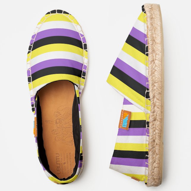 Nonbinary Pride Flag Espadrilles (Side)