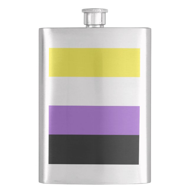 Nonbinary Pride Flag Flask (Front)