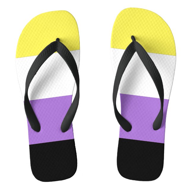 Nonbinary Pride Flag Flip Flops (Footbed)