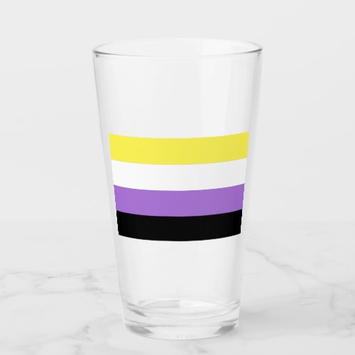 Nonbinary Pride Flag Glass