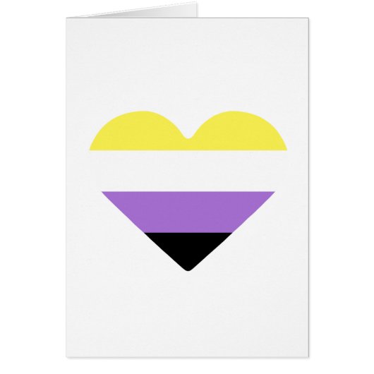 Nonbinary Pride Flag Heart Cards (Front)
