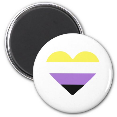 Nonbinary Pride Flag Heart Magnet