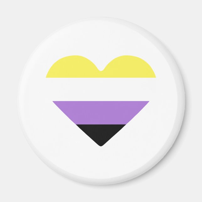 Nonbinary Pride Flag Heart Magnet (Front)