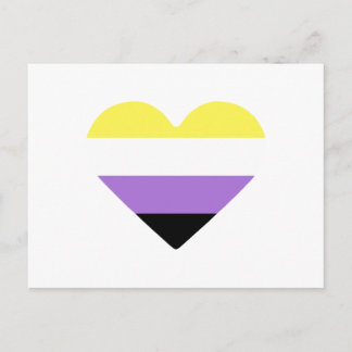 Nonbinary Pride Flag Heart Postcard