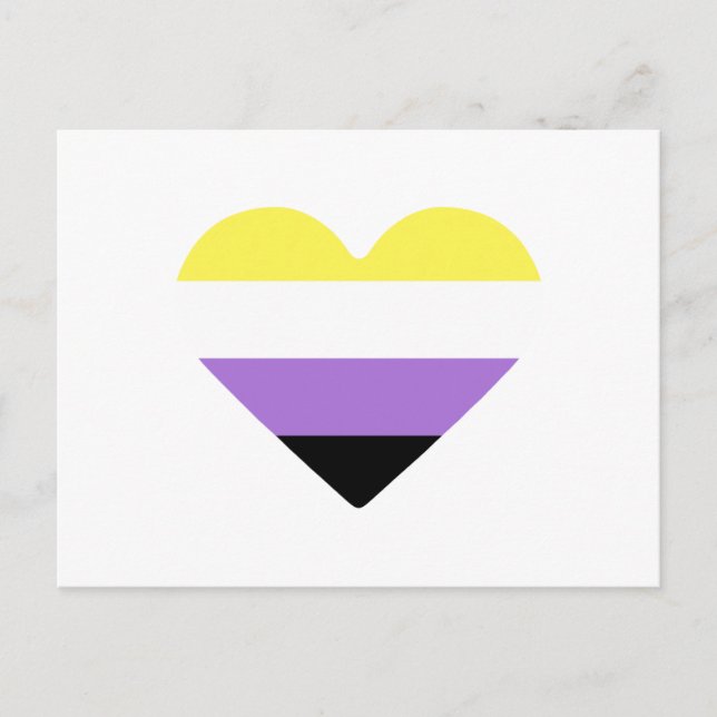 Nonbinary Pride Flag Heart Postcard (Front)