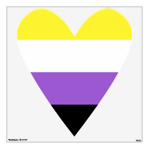 Nonbinary Pride Flag Heart Shaped Wall Decal