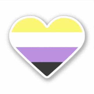 Nonbinary Pride Flag Heart Sticker