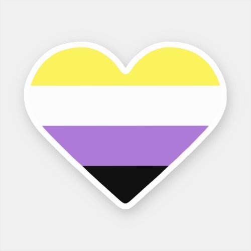 Nonbinary Pride Flag Heart Sticker