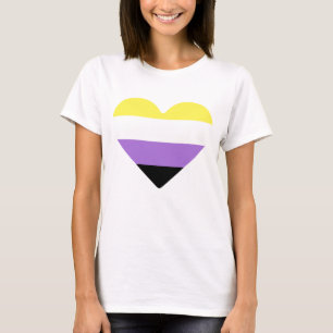 Nonbinary Pride Flag Heart T-Shirt
