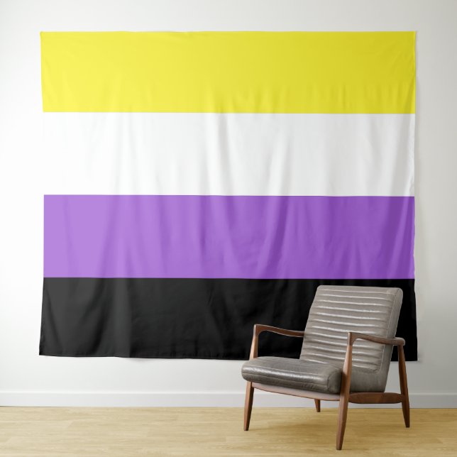 Nonbinary Pride Flag Horizontal Tapestry (In Situ (Horizontal))