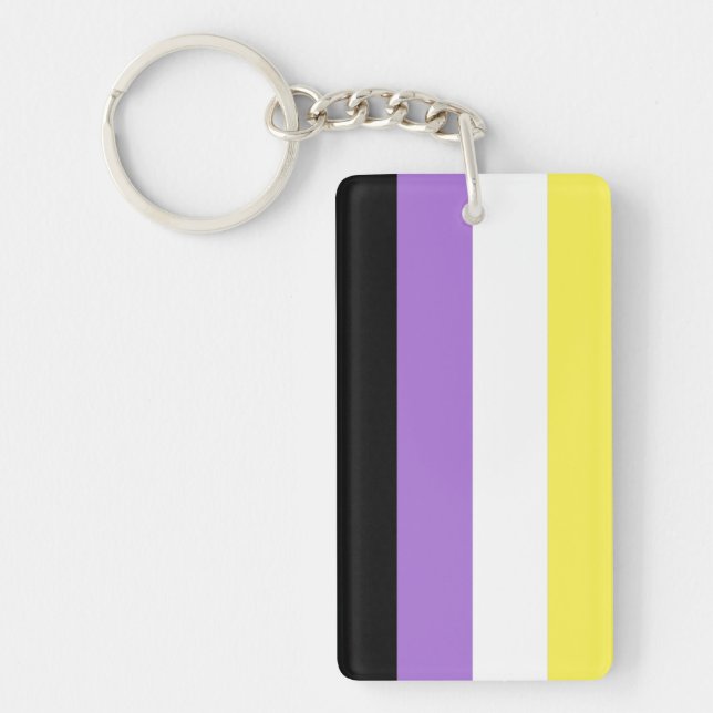 Nonbinary Pride Flag Keychain (Front)