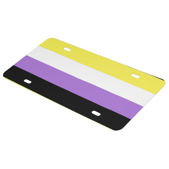 Nonbinary Pride Flag License Plate (Side)