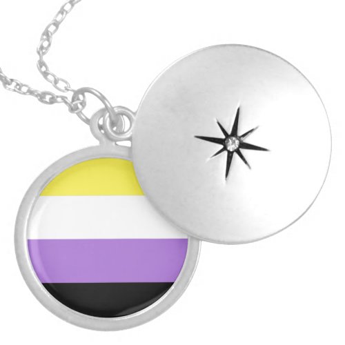 Nonbinary Pride Flag Locket Necklace
