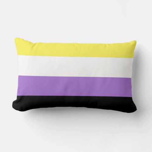 Nonbinary Pride Flag Lumbar Pillow