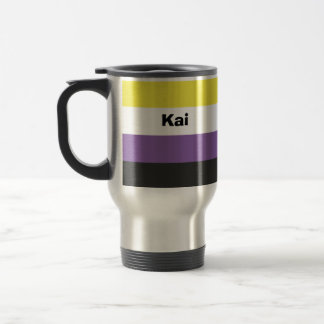 Nonbinary Pride Flag Name or Monogram Travel Mug