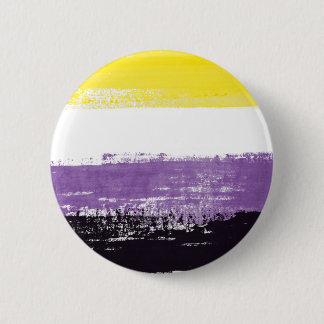Nonbinary Pride Flag Painted Button