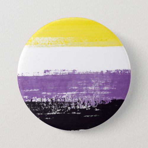 Nonbinary Pride Flag Painted Button
