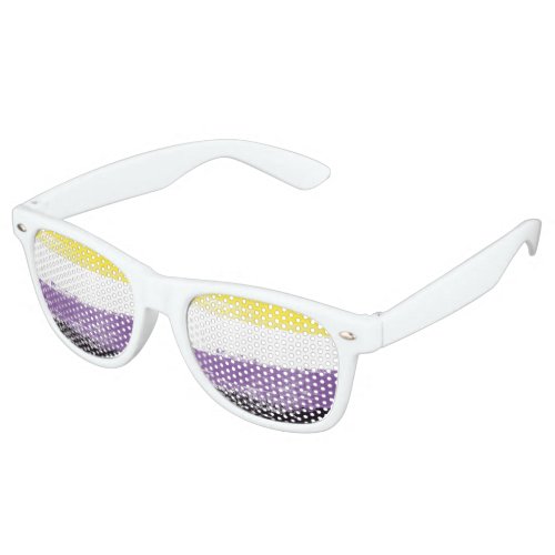 Nonbinary Pride Flag Painted Retro Sunglasses