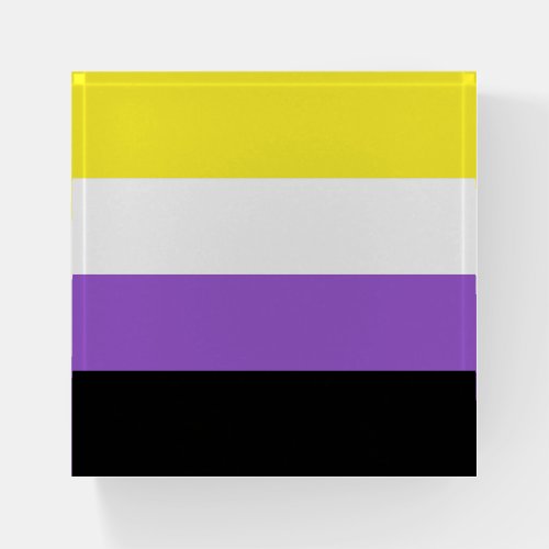 Nonbinary Pride Flag Paperweight