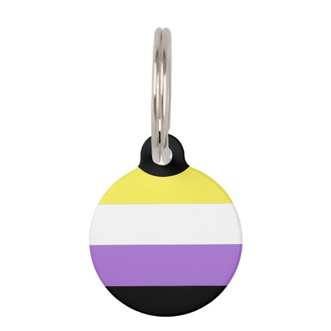 Nonbinary Pride Flag Pet ID Tag (Front)
