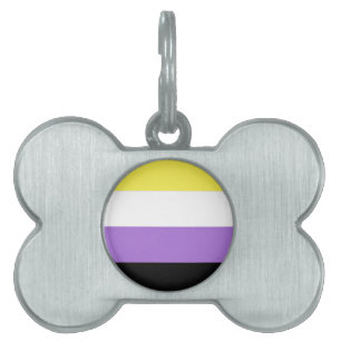 Nonbinary Pride Flag Pet ID Tag