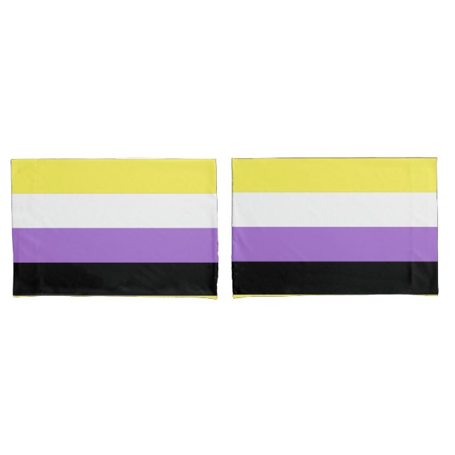 Nonbinary Pride Flag Pillow Case (Front-Set)