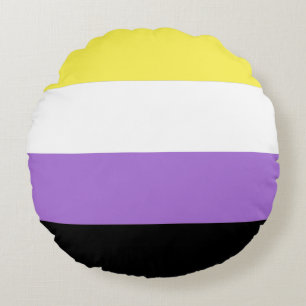 Nonbinary Pride Flag Round Pillow