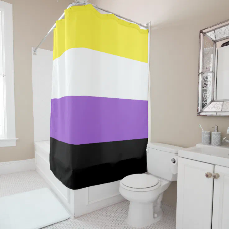 Nonbinary Pride Flag Shower Curtain Zazzle