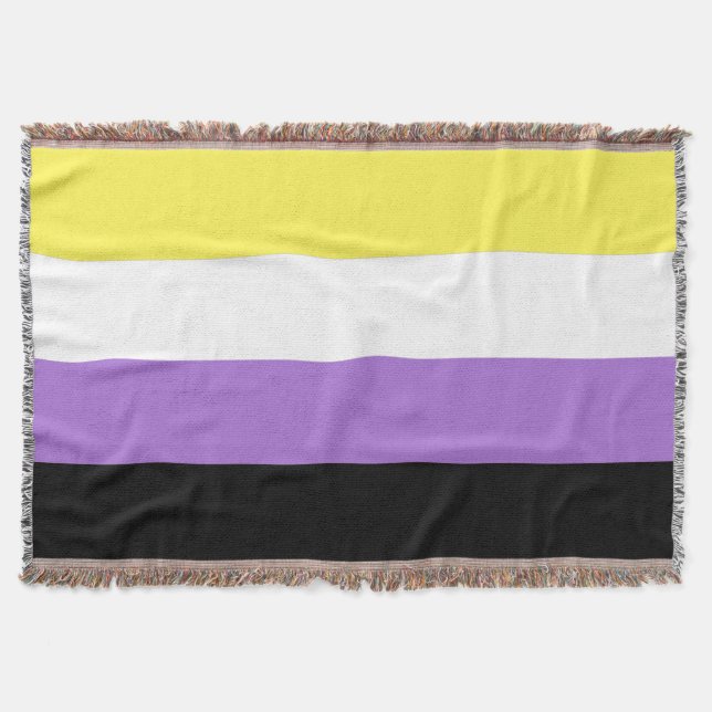 Nonbinary Pride Flag Throw Blanket (Front)